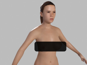 Realistic Asian Woman rigged 3D Модель