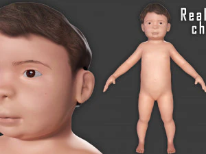 Crian&ccedil;a realista manipulada Modelo 3D