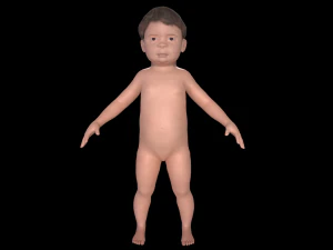 Realistic Child rigged 3D Model