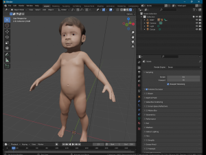 Realistic Child rigged 3D Model