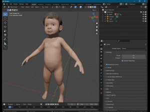 Realistic Child rigged 3D Model