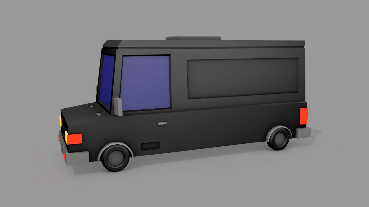 Cartoon Black Bus Car 3D Model .c4d .max .obj .3ds .fbx .stl .blend 