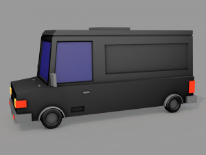 Cartoon Black Bus Car 3D 모델