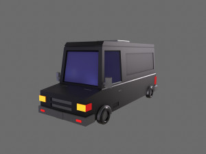 Cartoon Black Bus Car Modèle 3D