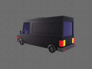 Cartoon Black Bus Car 3D Model