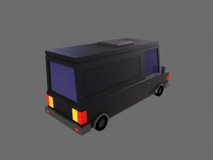 Cartoon Black Bus Car 3D Model