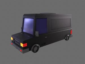 Cartoon Black Bus Car 3D Model