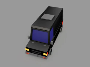 Cartoon Black Bus Car 3D Model