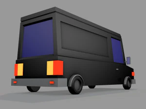 Cartoon Black Bus Car 3D Model