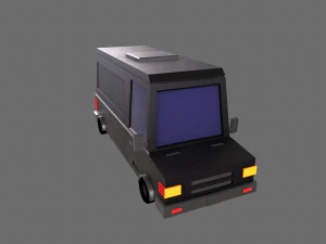 Cartoon Black Bus Car 3D Model