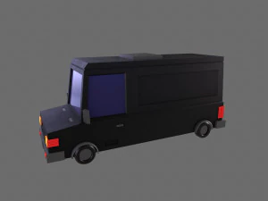 Cartoon Black Bus Car 3D Model