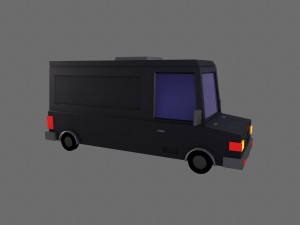 Cartoon Black Bus Car Modèle 3D