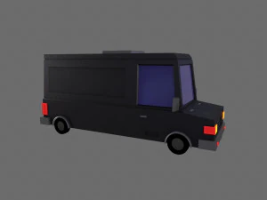 Cartoon Black Bus Car 3D Model