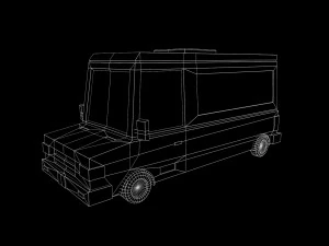 Cartoon Black Bus Car 3D Model