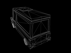 Cartoon Black Bus Car 3D Model