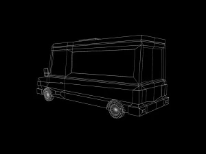 Cartoon Black Bus Car 3D Model