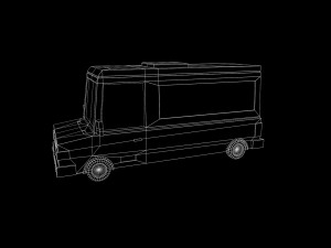 Cartoon Black Bus Car Modèle 3D