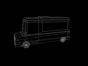 Cartoon Black Bus Car 3D Model