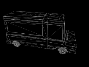 Cartoon Black Bus Car 3D Model