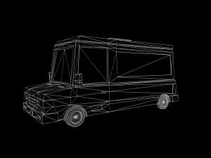 Cartoon Black Bus Car 3D Model