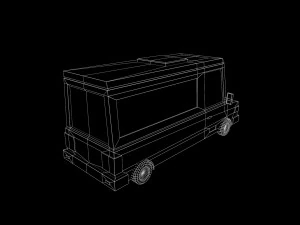 Cartoon Black Bus Car 3D Model
