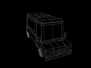 Cartoon Black Bus Car 3D Model