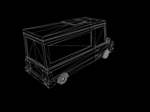 Cartoon Black Bus Car 3D Model