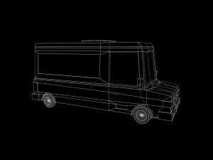 Cartoon Black Bus Car 3D Model