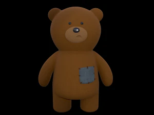 Toy Bear with PBR material Low poly 3D Model