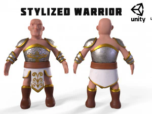 Guerreiro estilizado com material PBR Modelo 3D