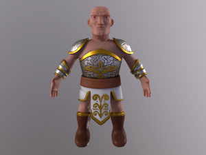 Stylized Warrior with PBR material 3D-Modell