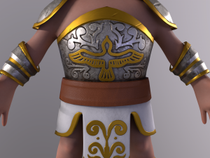 Stylized Warrior with PBR material 3D-Modell