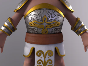 Stylized Warrior with PBR material 3D Model