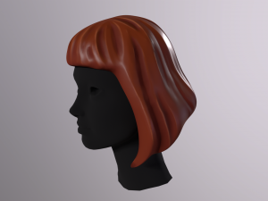 Stylized Female Hair 3D Model