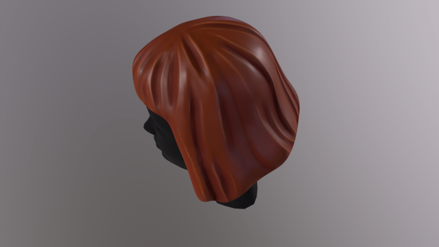 Stylized Female Hair 3D Model .c4d .max .obj .3ds .fbx .stl .blend 