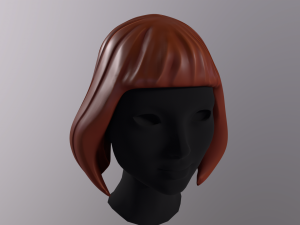 Stylized Female Hair 3D Model