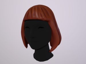 Stylized Female Hair 3D Model