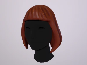 Stylized Female Hair 3D Model