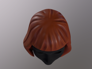 Stylized Female Hair 3D Model