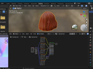 Stylized Female Hair 3D Model