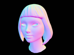 Stylized Female Hair 3D Model