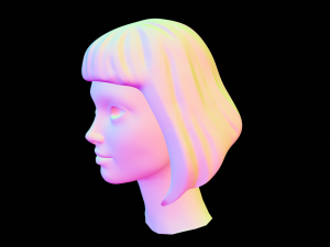 Stylized Female Hair 3D Model