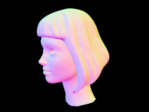 Stylized Female Hair 3D Model