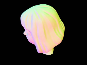 Stylized Female Hair 3D Model