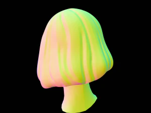 Stylized Female Hair 3D Model
