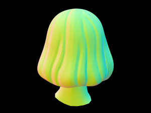 Stylized Female Hair 3D Model
