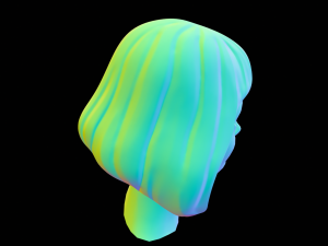 Stylized Female Hair 3D Model