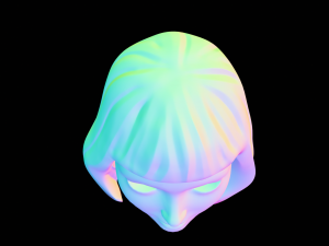 Stylized Female Hair 3D Model