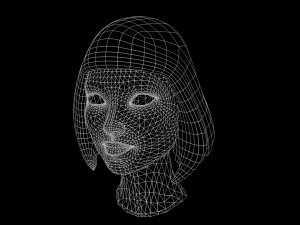 Stylized Female Hair 3D Model