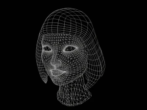 Stylized Female Hair 3D Model
